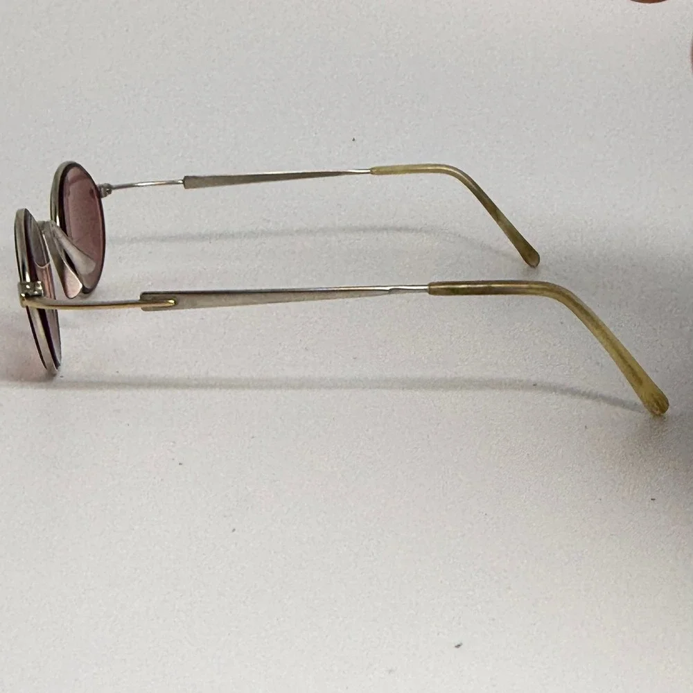 Rodenstock R2439 B Oval Silver Gold Metal Eyeglasses Rose Tinted Lenses 140